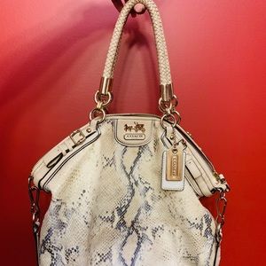Coach Embossed Metallic Python Handbag